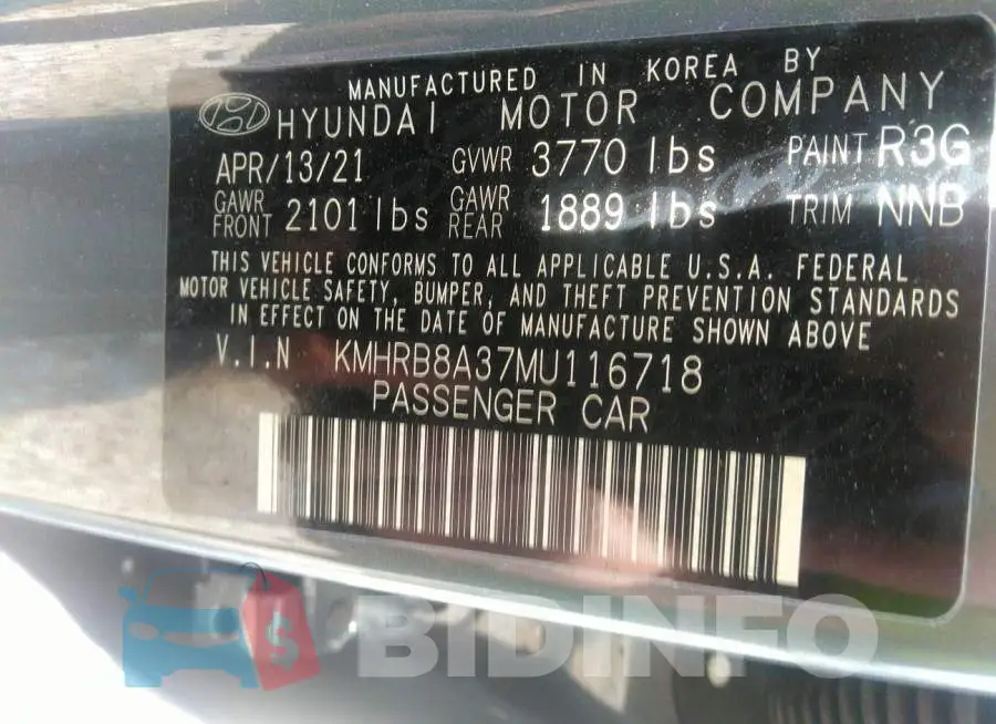KMHRB8A37MU116718 Photo# 9
