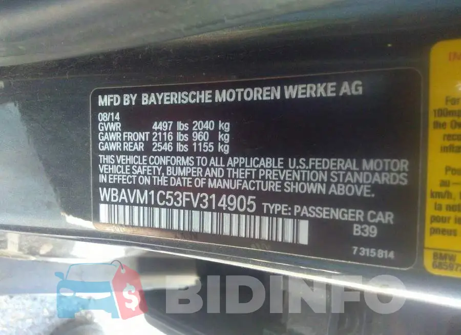 WBAVM1C53FV314905 Photo# 9