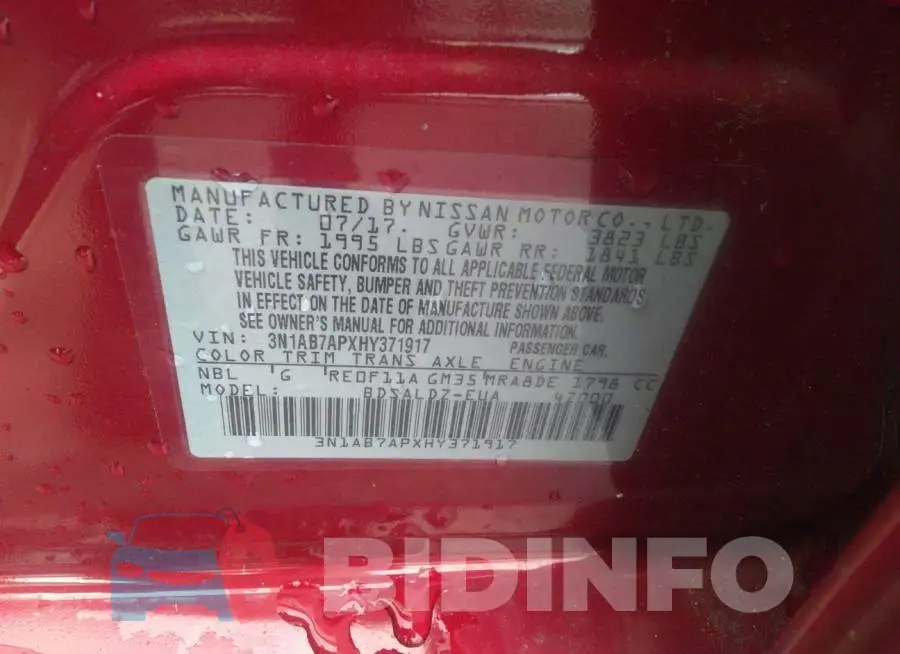 3N1AB7APXHY371917 Photo# 9