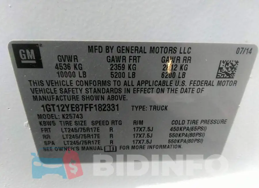 1GT12YE87FF182331 Photo# 9
