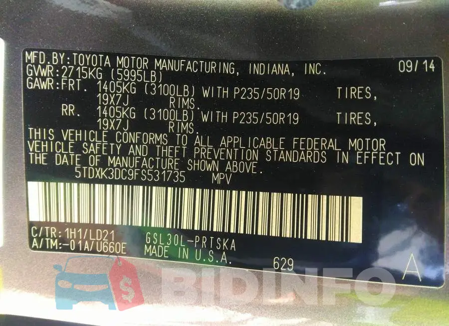 5TDXK3DC9FS531735 Photo# 9