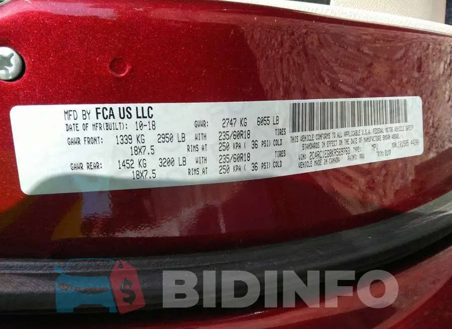 2C4RC1EG8KR569763 Photo# 9