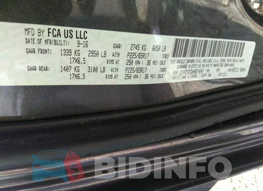 2C4RDGCGXHR574247 Photo# 9