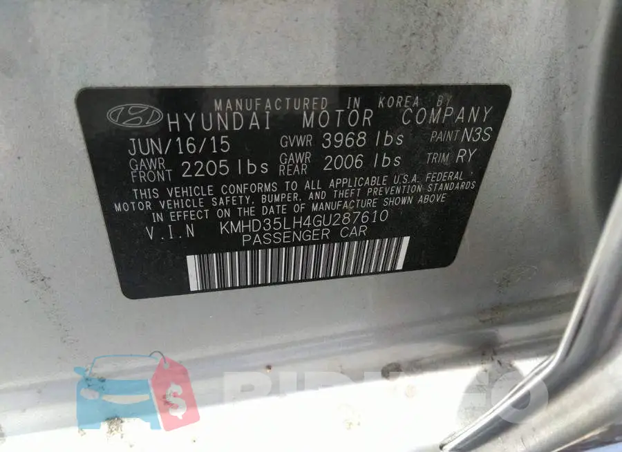 KMHD35LH4GU287610 Photo# 9