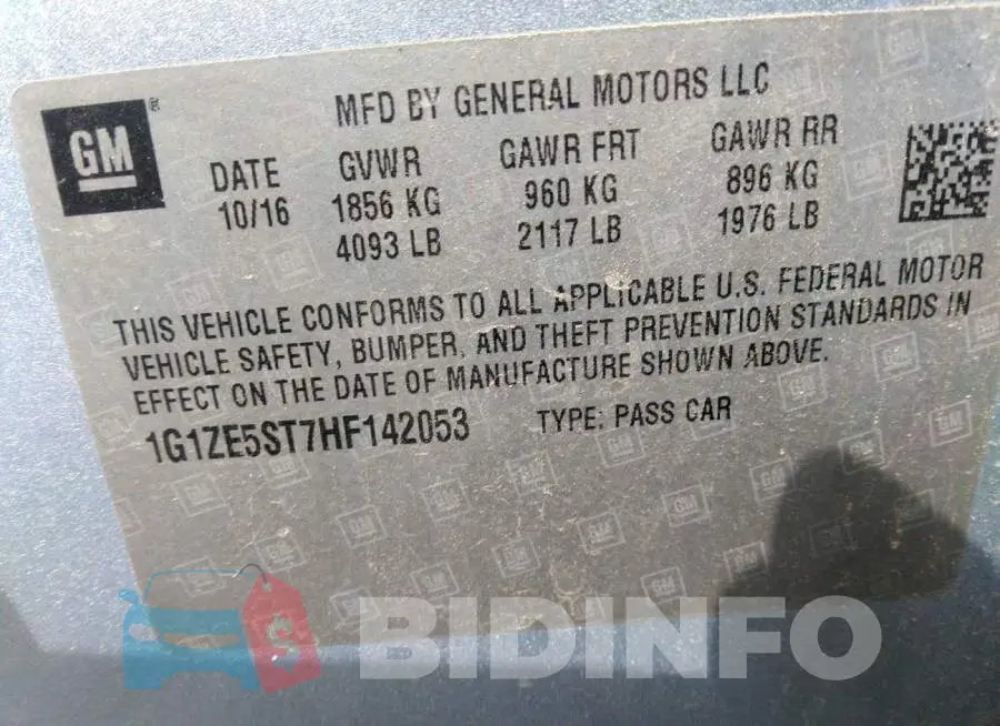 1G1ZE5ST7HF142053 Photo# 9