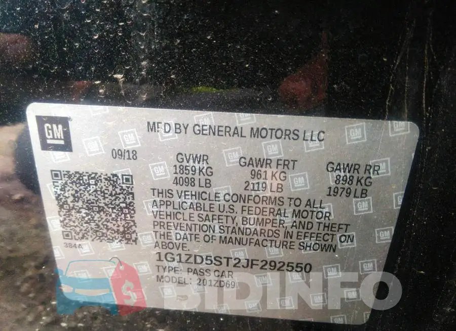 1G1ZD5ST2JF292550 Photo# 9