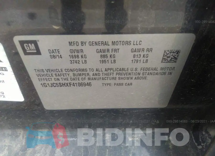 1G1JC5SHXF4106946 Photo# 9