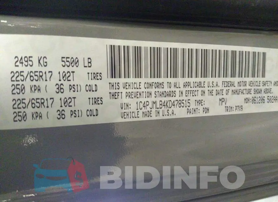 1C4PJMLB4KD478515 Photo# 9