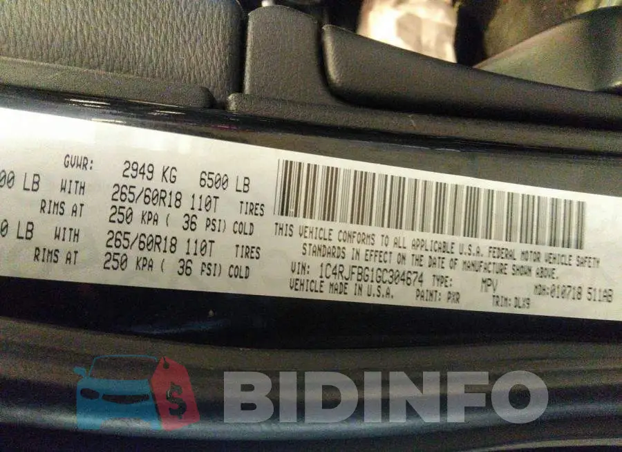1C4RJFBG1GC304674 Photo# 9