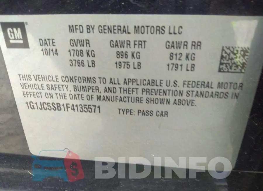 1G1JC5SB1F4135571 Photo# 9
