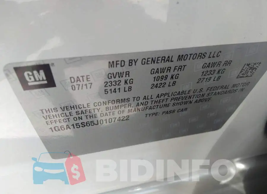 1G6A15S65J0107422 Photo# 9