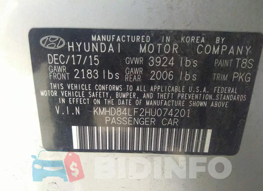 KMHD84LF2HU074201 Photo# 9