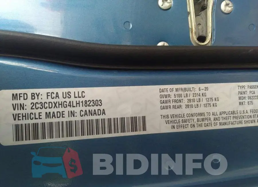 2C3CDXHG4LH182303 Photo# 9