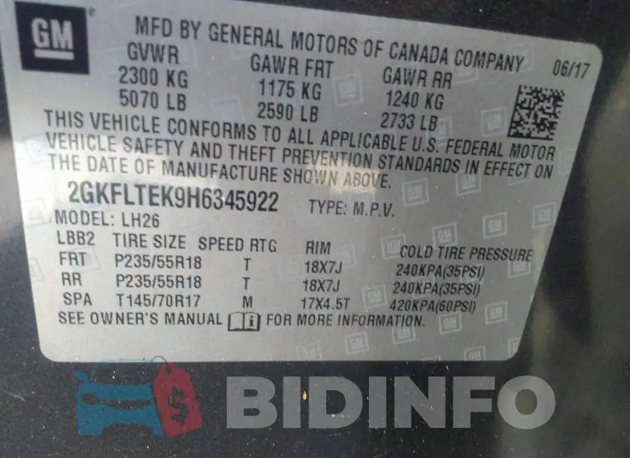 2GKFLTEK9H6345922 Photo# 9