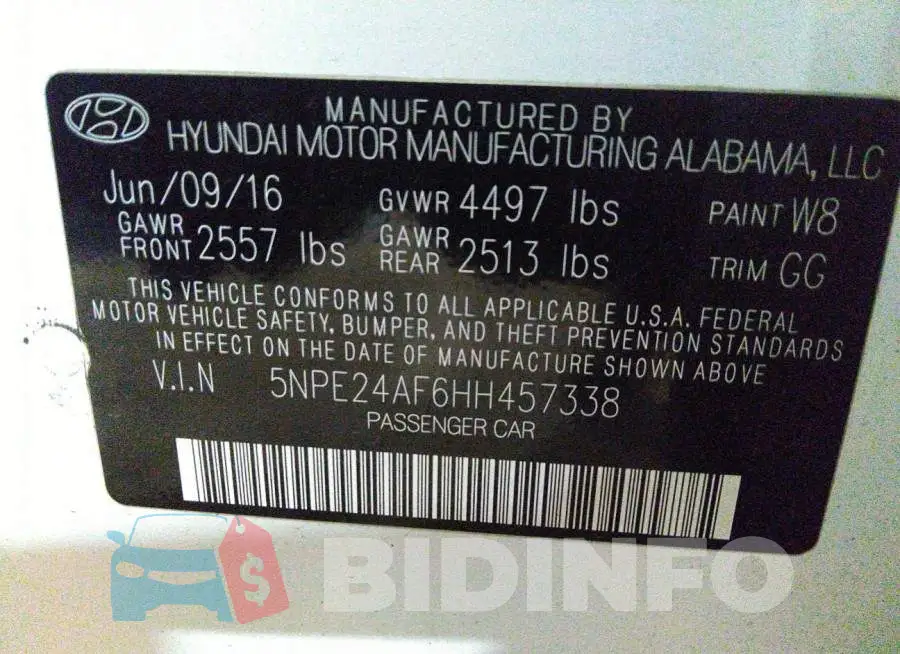 5NPE24AF6HH457338 Photo# 9