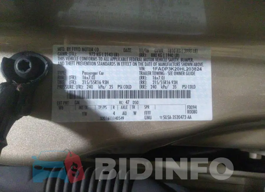 1FADP3K20HL203824 Photo# 9