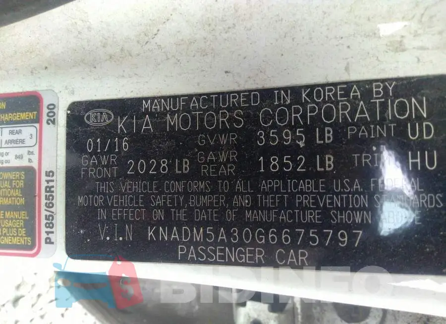 KNADM5A30G6675797 Photo# 9