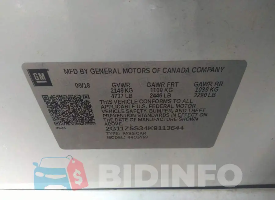 2G11Z5S34K9113644 Photo# 9
