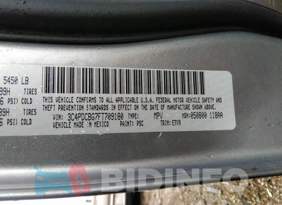 3C4PDCBG7FT709180 Photo# 9