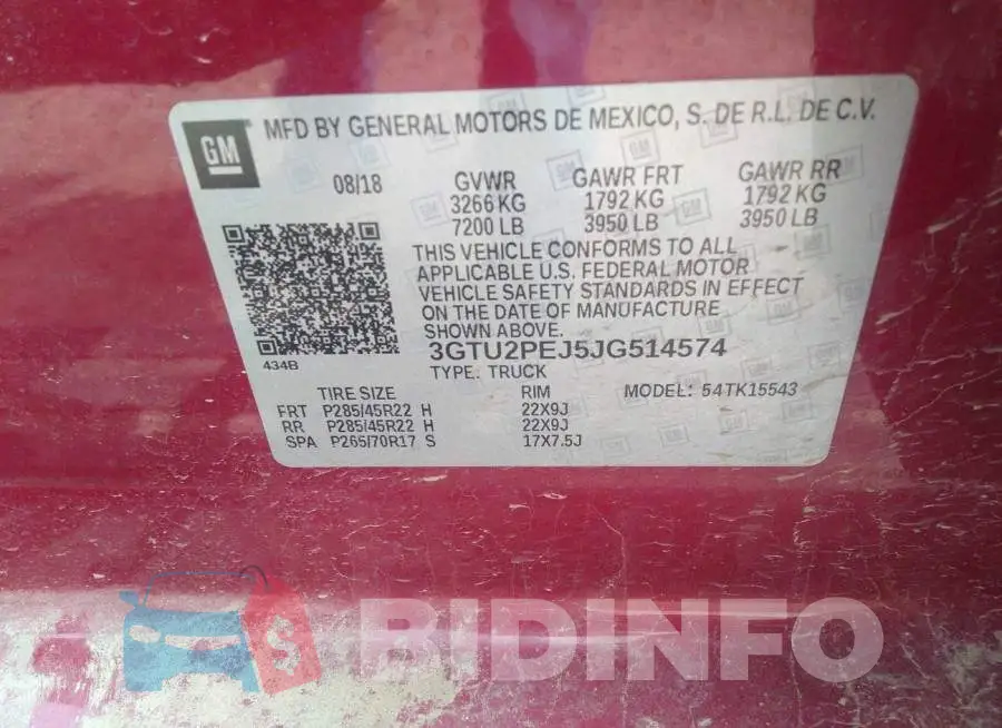 3GTU2PEJ5JG514574 Photo# 9
