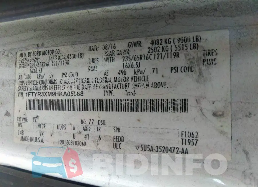 1FTYR3XM9HKA05068 Photo# 9