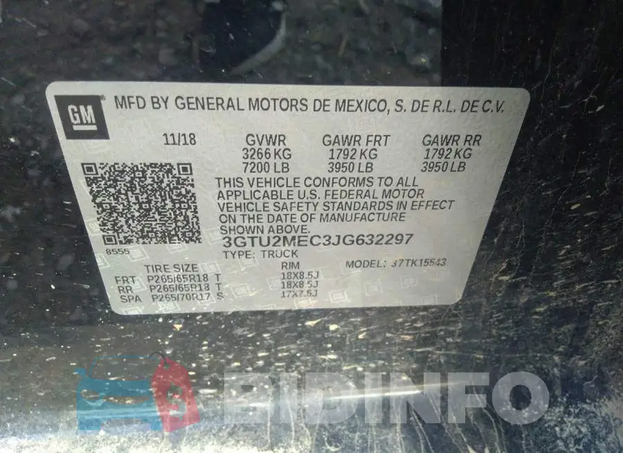 3GTU2MEC3JG632297 Photo# 9