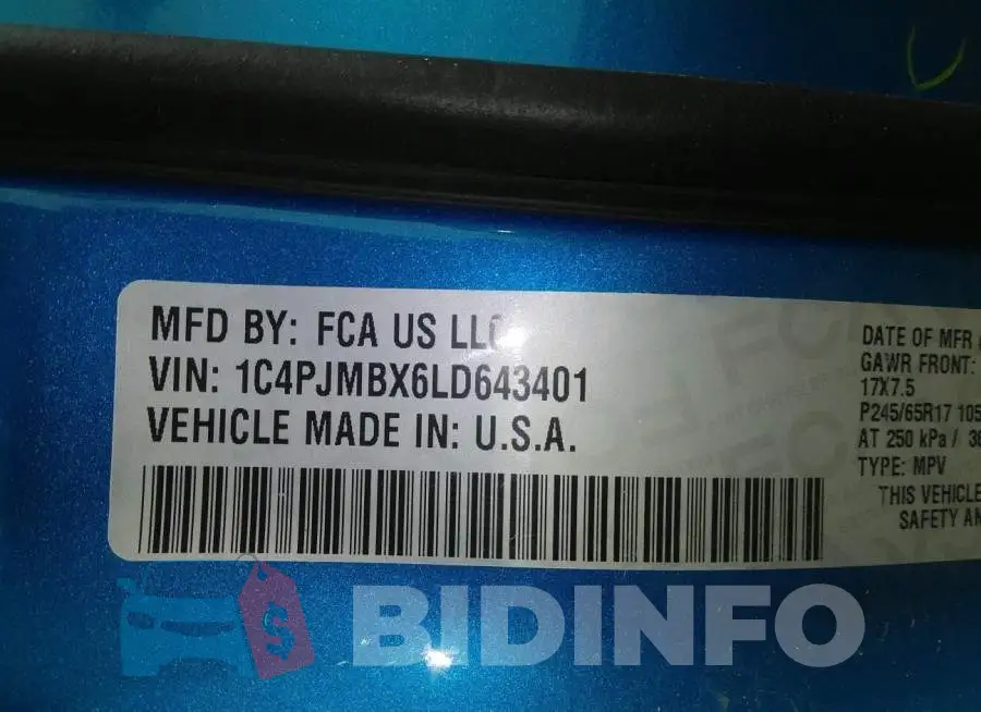 1C4PJMBX6LD643401 Photo# 9