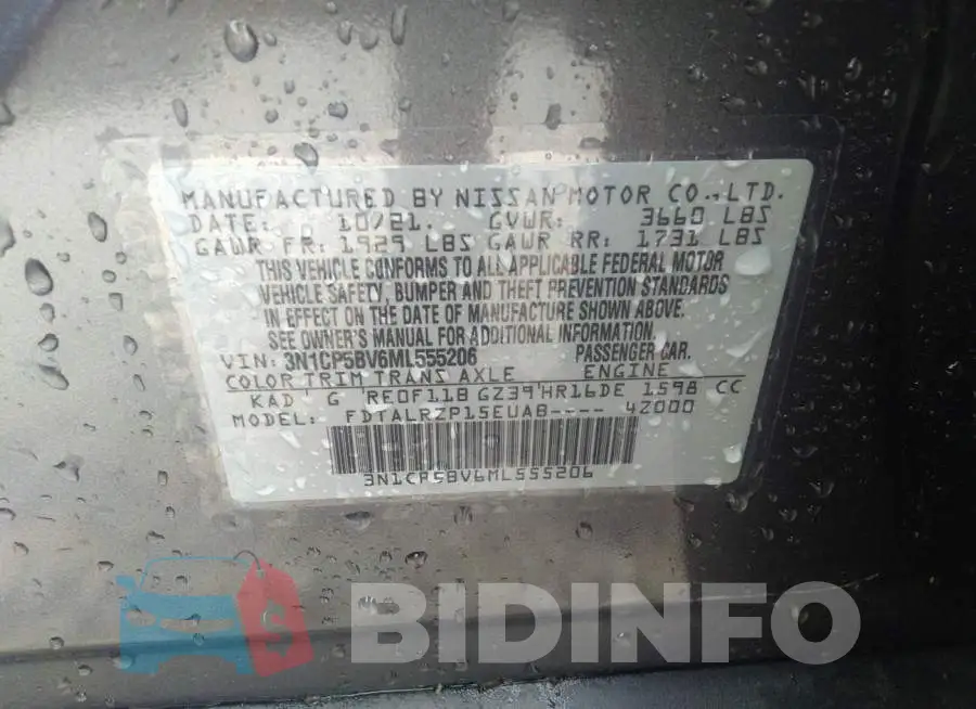 3N1CP5BV6ML555206 Photo# 9