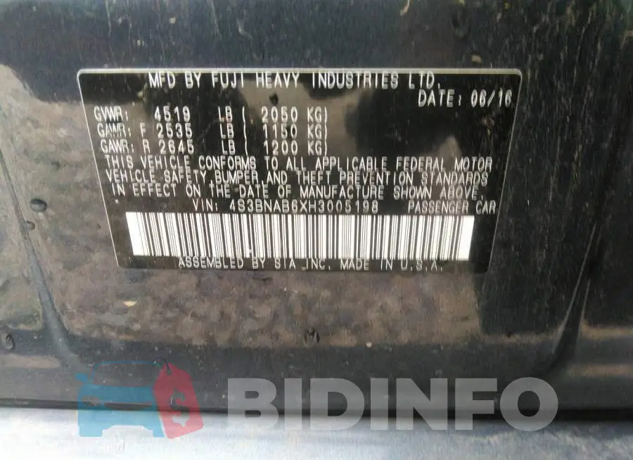 4S3BNAB6XH3005198 Photo# 9