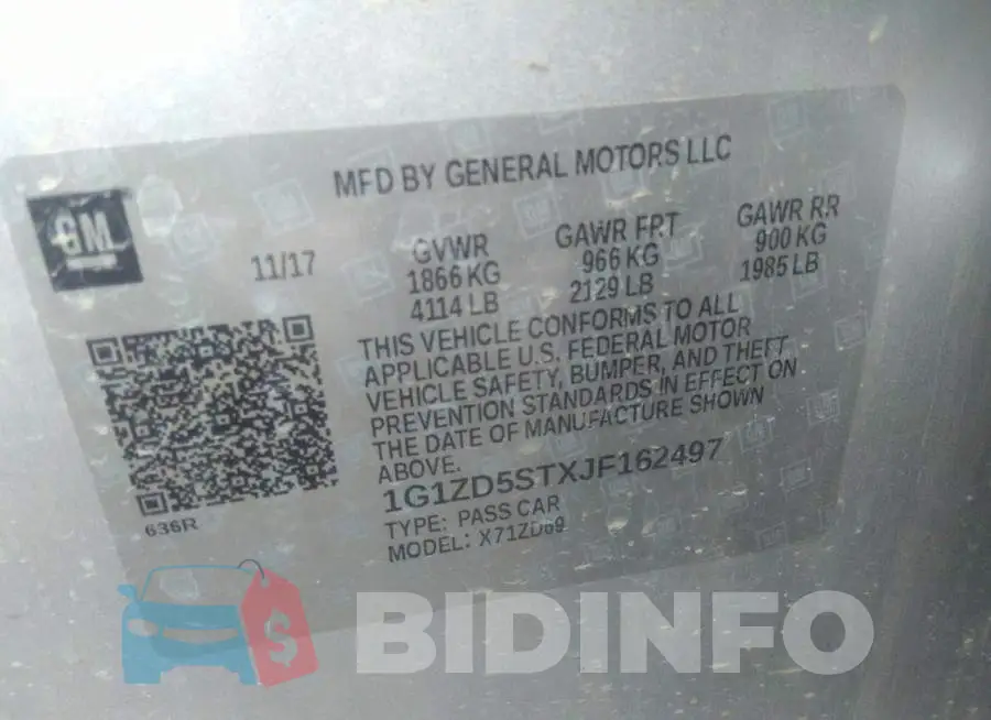 1G1ZD5STXJF162497 Photo# 9