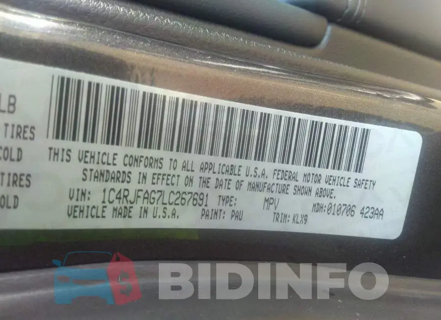 1C4RJFAG7LC267691 Photo# 9