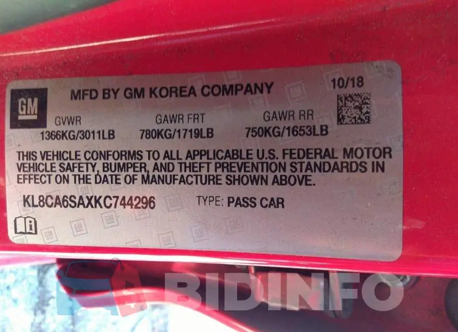 KL8CA6SAXKC744296 Photo# 9