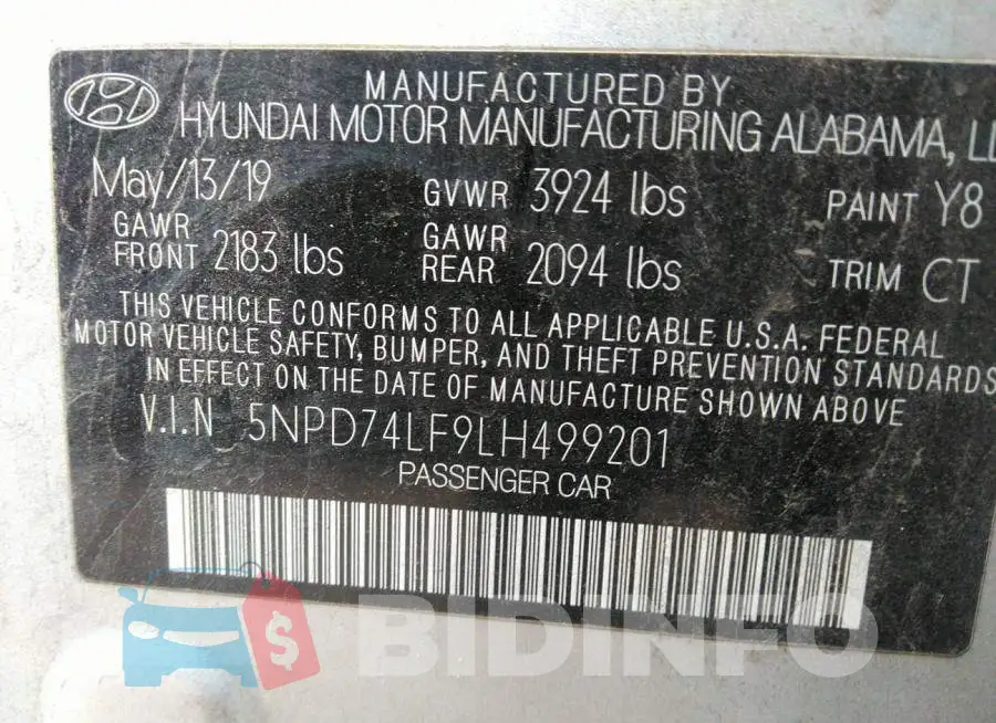 5NPD74LF9LH499201 Photo# 9