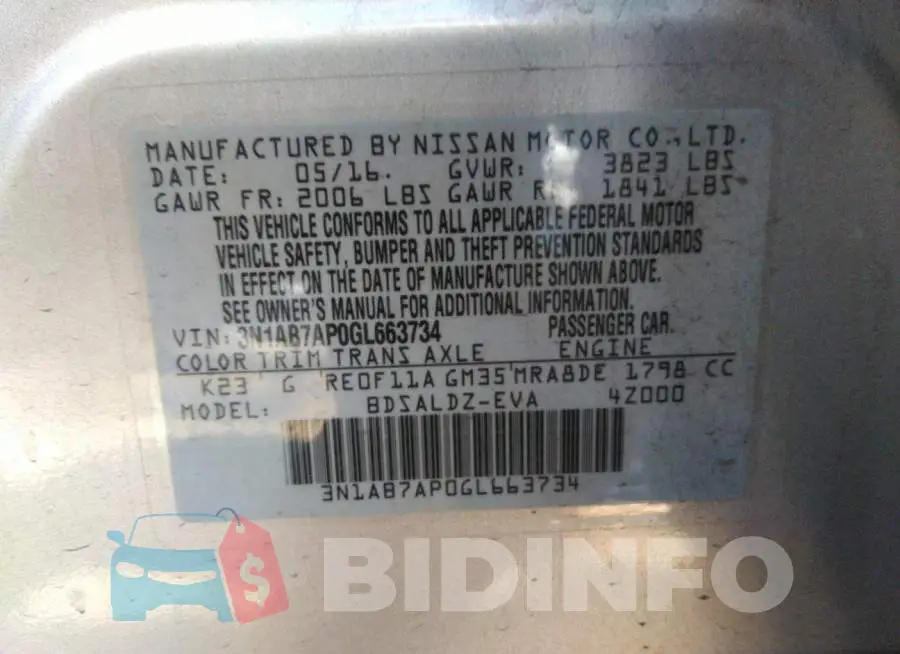 3N1AB7AP0GL663734 Photo# 9