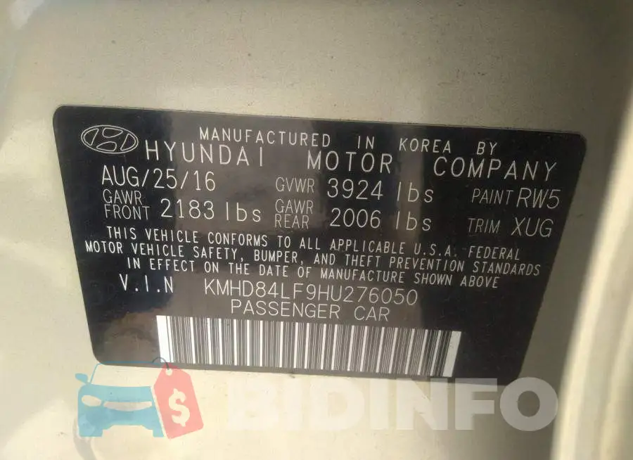 KMHD84LF9HU276050 Photo# 9