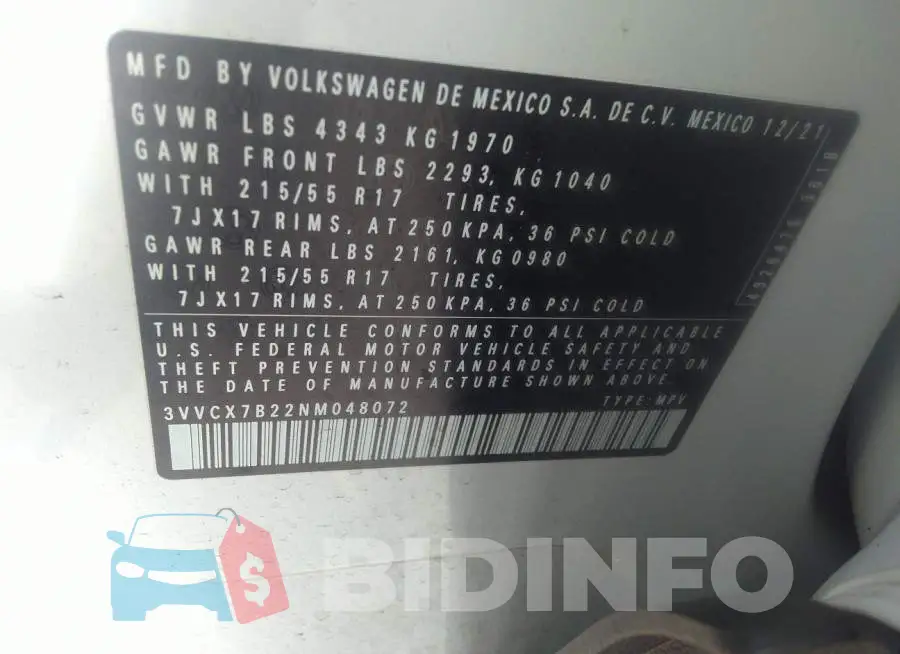 3VVCX7B22NM048072 Photo# 9