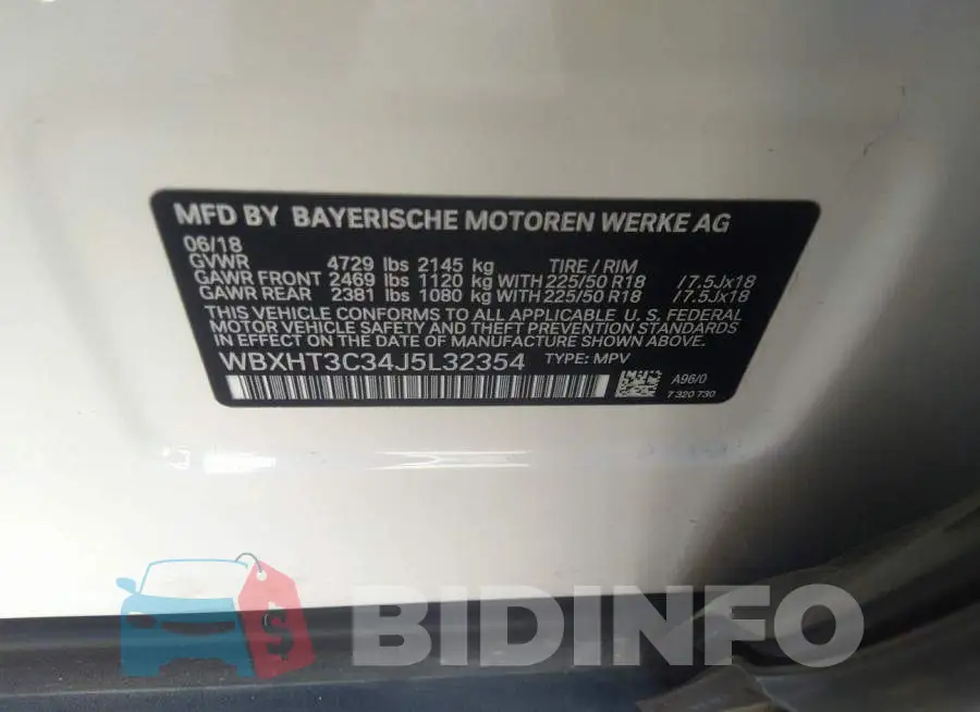 WBXHT3C34J5L32354 Photo# 9