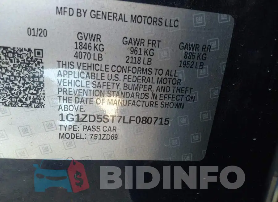 1G1ZD5ST7LF080715 Photo# 9