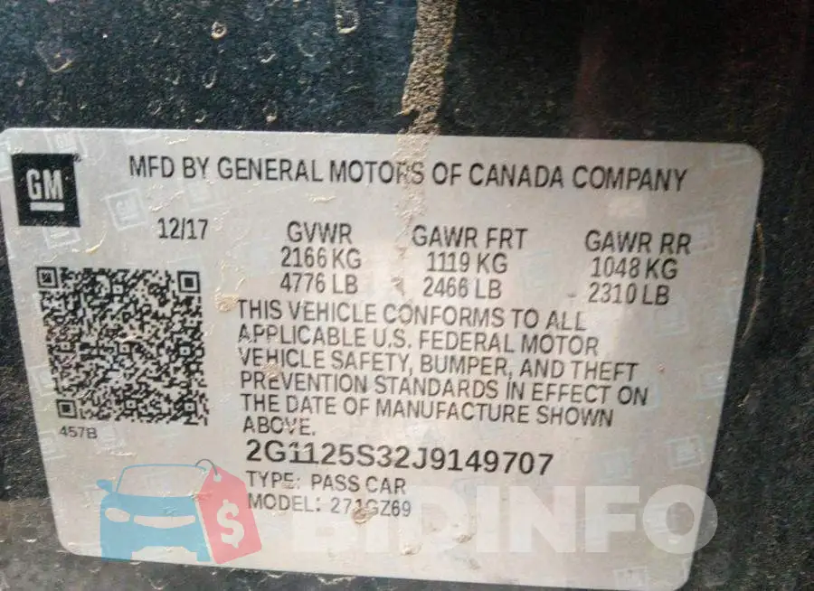 2G1125S32J9149707 Photo# 9