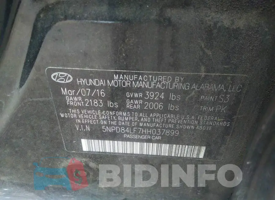 5NPD84LF7HH037899 Photo# 9