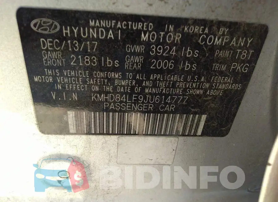 KMHD84LF9JU614777 Photo# 9
