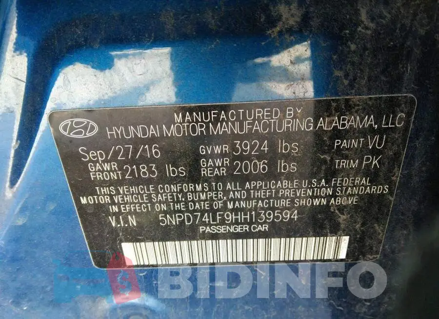 5NPD74LF9HH139594 Photo# 9