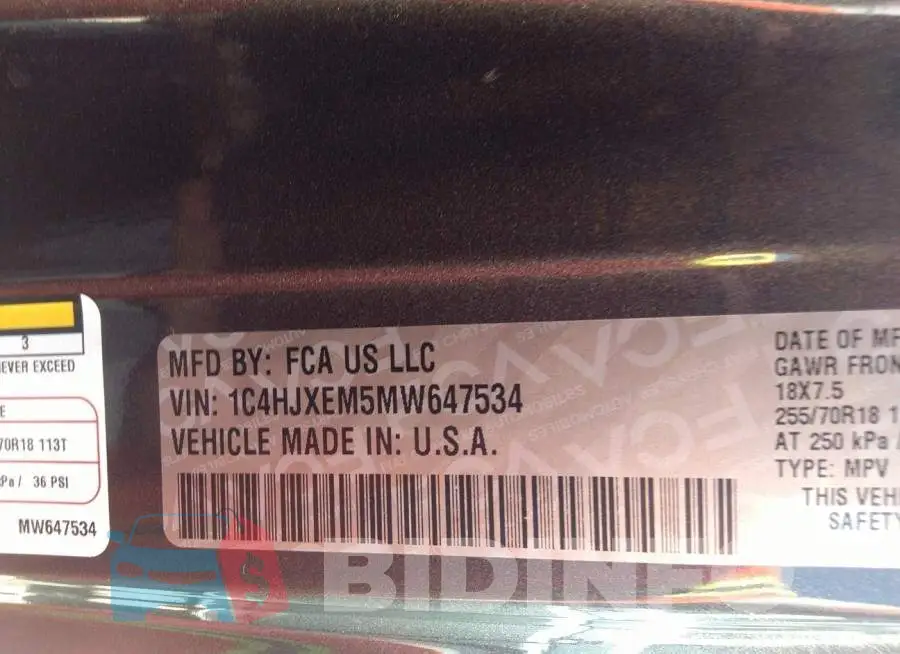 1C4HJXEM5MW647534 Photo# 9