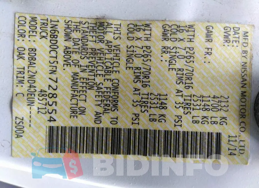 1N6BD0CT5FN728554 Photo# 9