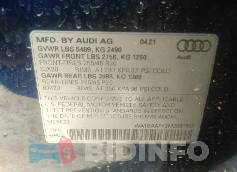 WA1BAAFY2M2091592 Photo# 9