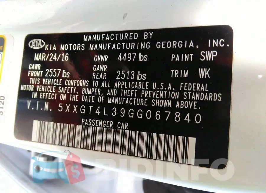 5XXGT4L39GG067840 Photo# 9