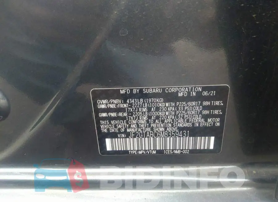 JF2GTABC6M8359431 Photo# 9