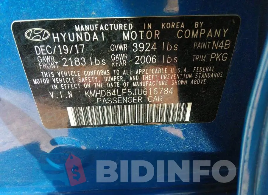 KMHD84LF5JU616784 Photo# 9