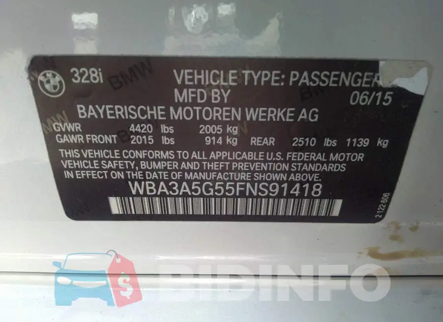 WBA3A5G55FNS91418 Photo# 9