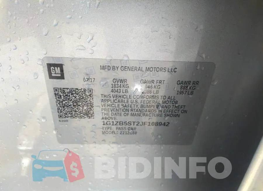 1G1ZB5ST2JF108942 Photo# 9